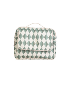Necessaire 2 Zíperes | Losango Verde Escuro E Verde Menta