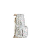 Mochila Kids + Estojo | Losango Azul Claro E Florzinhas