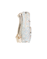 Mochila Dupla | Losango Azul Claro E Florzinhas