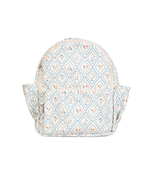 Mochila Dupla | Losango Azul Claro E Florzinhas