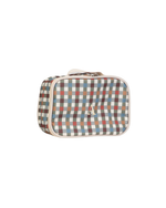 Necessaire Com Divisória | Xadrez Colorido Verde