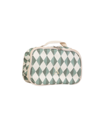 Necessaire Com Divisória | Losango Verde Escuro E Verde Menta