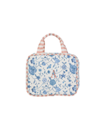 Necessaire 2 Lados | Floral Jardim Azul Claro + Listrado Rose