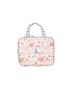 Necessaire 2 Lados | Floral Jardim Rose + Listrado Azul Claro