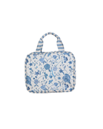 Necessaire 2 Lados | Floral Jardim Azul Claro + Listrado Azul Claro