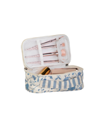 Necessaire Maquiagem | Floral Jardim Azul Claro + Listrado Azul Claro