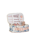 Necessaire Maquiagem | Floral Jardim Azul Claro + Listrado Rose