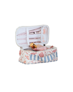 Necessaire Maquiagem | Floral Jardim Rose + Listrado Azul Claro