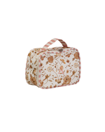 Necessaire Com Divisórias | Floral Jardim Kraft + Listrado Rose