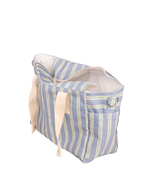Bolsa De Carrinho | Listrado 2 Cores Azul Claro E Verde Escuro