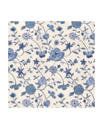 Necessaire 2 Lados | Floral Jardim Azul Claro + Listrado Kraft