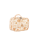 Necessaire Com Divisórias | Floral Jardim Kraft + Listrado Kraft