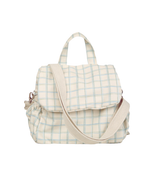 Bolsa Baby Passeio | Collab Tom - Xadrez 3 Cores Azul E Verde