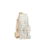Mochila Kids + Estojo | Collab Tom - Xadrez 3 Cores Azul E Verde