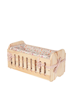 Bercinho De Bebê De Boneca | Collab Little Saw - Floral Cru + Listrado Rose