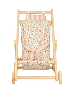 Carrinho De Bebê De Boneca | Collab Little Saw - Floral Cru + Listrado Rose
