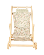 Carrinho De Bebê De Boneca | Collab Little Saw - Floral Lavanda + Xadrez Verde Menta