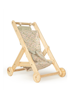 Carrinho De Bebê De Boneca | Collab Little Saw - Floral Lavanda + Xadrez Verde Menta