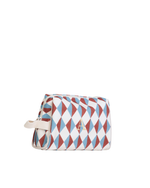 Necessaire Pequena | Losango Azul Claro E Terra