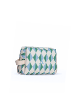 Necessaire Pequena | Losango 2 Cores Azul Claro E Verde Escuro