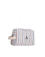 Necessaire Pequena | Listrado Azul Claro E Vermelho