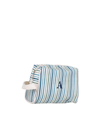 Necessaire Pequena | Listrado 3 Cores Azul E Verde