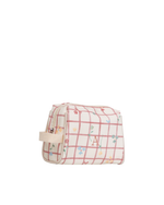 Necessaire Pequena | Collab Tom - Xadrez Vermelho Com Flores