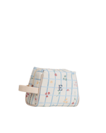 Necessaire Pequena | Collab Tom - Xadrez Azul Com Flores