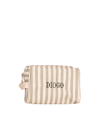 Necessaire Pequena Com Bordado DIOGO | Listrado Verde Menta