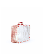 Organizador De Mala | Xadrez 2 Cores Rose E Vermelho + Listrado Vermelho