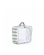 Organizador De Mala | Listrado 2 Cores Verde Menta E Azul Marinho + Listrado Azul Marinho