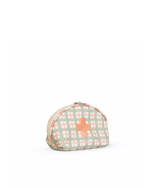 Necessaire Remédios | Xadrez 2 Cores Verde Menta E Rose + Listrado Rose