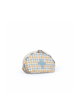 Necessaire Remédios | Xadrez 2 Cores Amarelo E Azul Claro + Listrado Azul Claro
