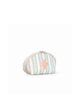 Necessaire Remédios | Listrado 2 Cores Verde Menta E Rose + Listrado Rose