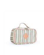 Necessaire Remédios | Listrado 2 Cores Verde Menta E Rose + Listrado Rose