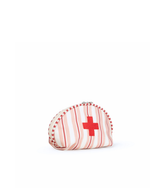 Necessaire Remédios | Listrado 2 Cores Rose E Vermelho + Listrado Vermelho