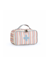 Necessaire Remédios | Listrado 2 Cores Rose E Azul Claro + Listrado Azul Claro