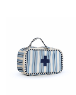 Necessaire Remédios | Listrado 2 Cores Azul Claro E Azul Marinho + Listrado Azul Marinho