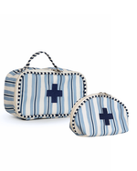 Necessaire Remédios | Listrado 2 Cores Azul Claro E Azul Marinho + Listrado Azul Marinho