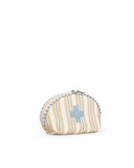 Necessaire Remédios | Listrado 2 Cores Amarelo E Azul Claro + Listrado Azul Claro