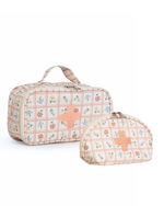 Necessaire Remédios | Floral Vichy Botânico + Listrado Rose