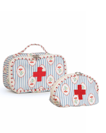 Necessaire Remédios | Floral Listrado Botânico + Listrado Vermelho
