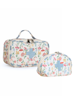Necessaire Remédios | Floral Botânico + Listrado Azul Claro