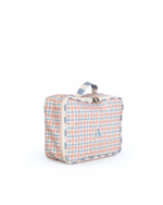 Kit Necessaire Maletinha | Xadrez 2 Cores Rose E Azul Claro + Listrado Azul Claro