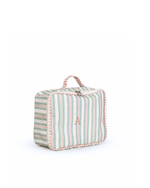 Kit Necessaire Maletinha | Listrado 2 Cores Verde Menta E Rose + Listrado Rose