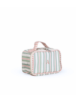 Kit Necessaire Maletinha | Listrado 2 Cores Verde Menta E Rose + Listrado Rose