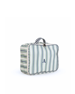 Kit Necessaire Maletinha | Listrado 2 Cores Verde Menta E Azul Marinho + Listrado Azul Marinho