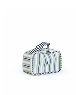 Kit Necessaire Maletinha | Listrado 2 Cores Verde Menta E Azul Marinho + Listrado Azul Marinho