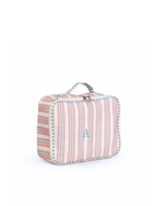 Kit Necessaire Maletinha | Listrado 2 Cores Rose E Azul Claro + Listrado Azul Claro