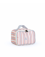 Kit Necessaire Maletinha | Listrado 2 Cores Rose E Azul Claro + Listrado Azul Claro